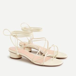 Strappy lace-up sandals with toe ring